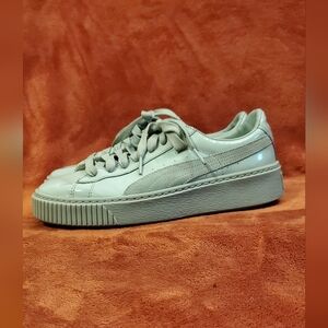 Puma Women's Platform Sneaker in cool pastel Mint Green